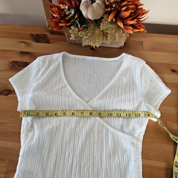 SHEIN EZwear Solid Color Wrap & Cinched Waist Shirt For Summer- XS - Picture 12 of 14